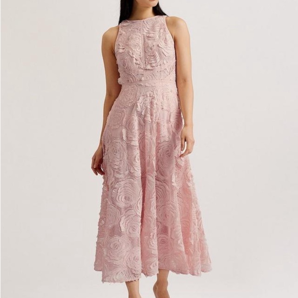 Ted Baker Pink Floral Midi Dress